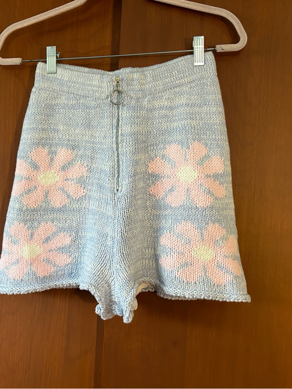 NWT Storia Light Blue knit Daisy Shorts